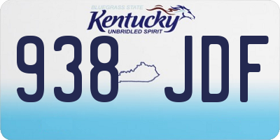 KY license plate 938JDF