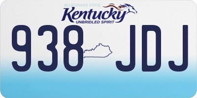 KY license plate 938JDJ