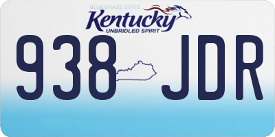 KY license plate 938JDR