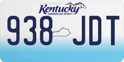KY license plate 938JDT