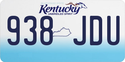 KY license plate 938JDU