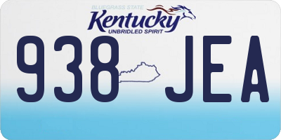 KY license plate 938JEA