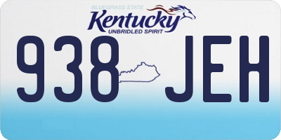KY license plate 938JEH