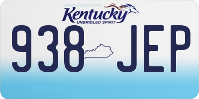 KY license plate 938JEP