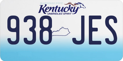 KY license plate 938JES