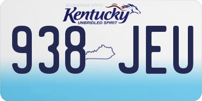 KY license plate 938JEU