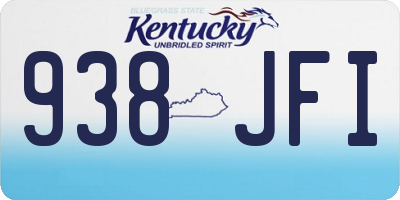 KY license plate 938JFI