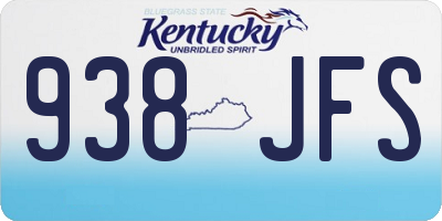 KY license plate 938JFS