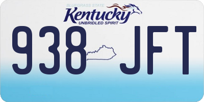 KY license plate 938JFT