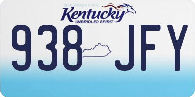 KY license plate 938JFY