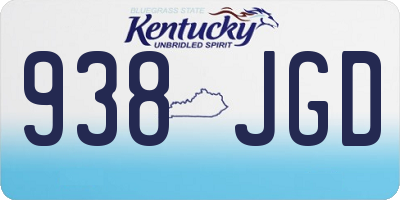 KY license plate 938JGD