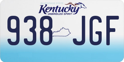 KY license plate 938JGF