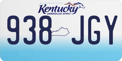 KY license plate 938JGY