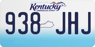 KY license plate 938JHJ