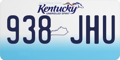 KY license plate 938JHU