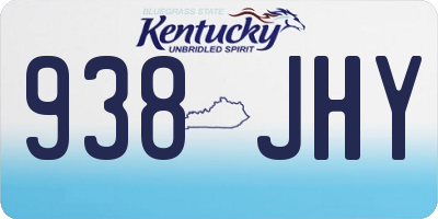 KY license plate 938JHY