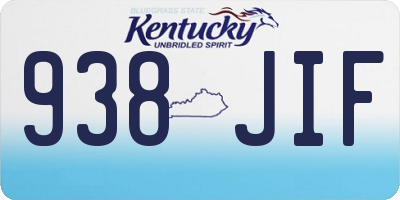 KY license plate 938JIF