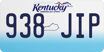 KY license plate 938JIP