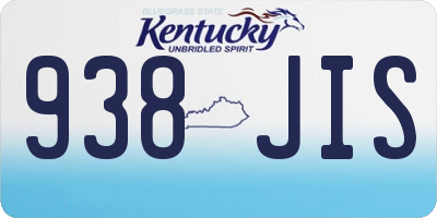KY license plate 938JIS