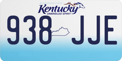 KY license plate 938JJE
