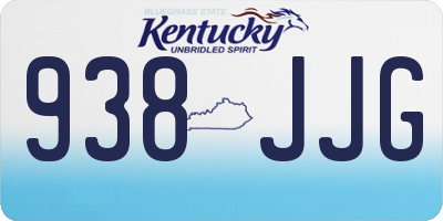 KY license plate 938JJG