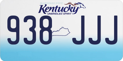 KY license plate 938JJJ