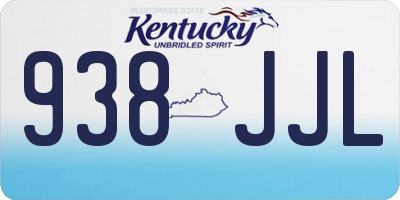 KY license plate 938JJL