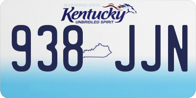 KY license plate 938JJN