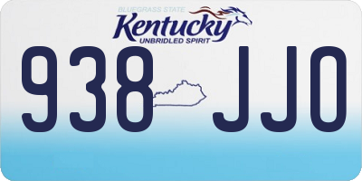 KY license plate 938JJO