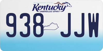KY license plate 938JJW