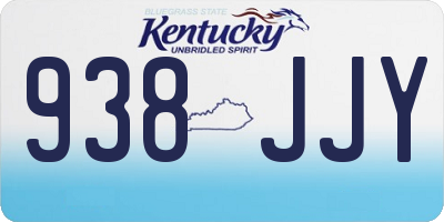 KY license plate 938JJY