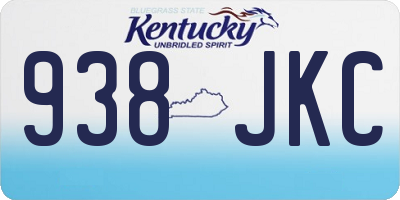 KY license plate 938JKC