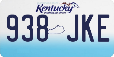 KY license plate 938JKE