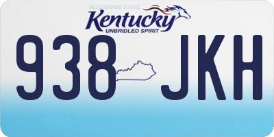 KY license plate 938JKH