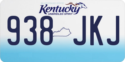 KY license plate 938JKJ