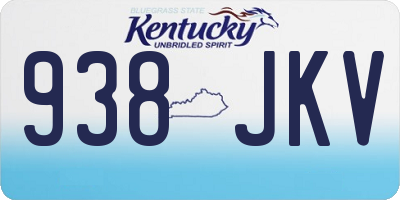KY license plate 938JKV