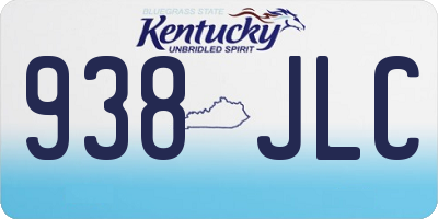 KY license plate 938JLC