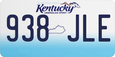 KY license plate 938JLE