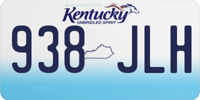 KY license plate 938JLH