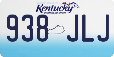 KY license plate 938JLJ