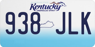 KY license plate 938JLK