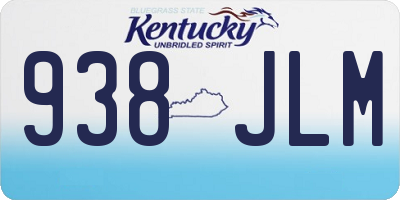 KY license plate 938JLM