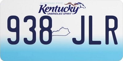 KY license plate 938JLR