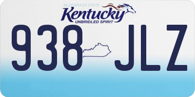 KY license plate 938JLZ