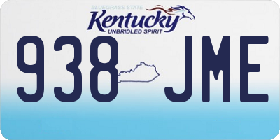 KY license plate 938JME