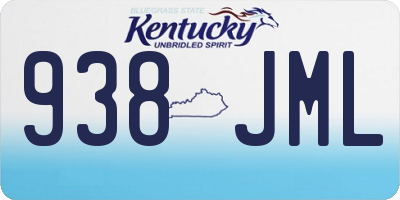 KY license plate 938JML
