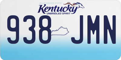 KY license plate 938JMN