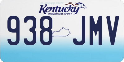 KY license plate 938JMV