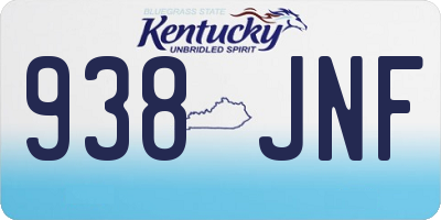 KY license plate 938JNF