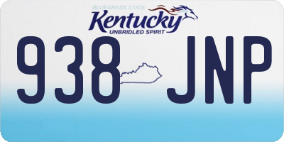 KY license plate 938JNP
